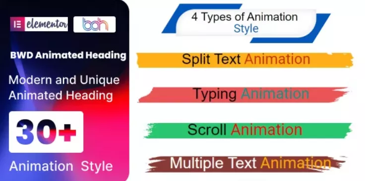 BWD Animated Heading addon for elementor